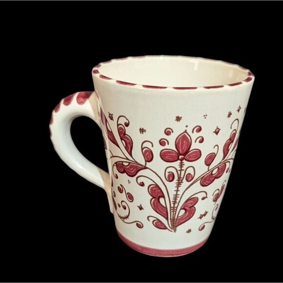 Paul Vogt  cup mug  Rooster floral design Red Farmhouse  Cottage  12 oz - Picture 2 of 8